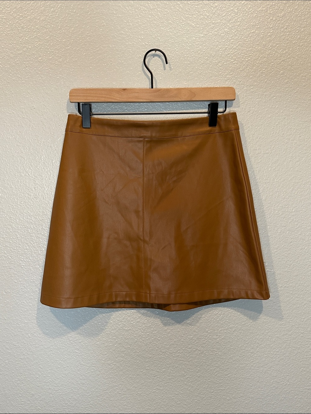 BB Dakota Steve Madden Faux Leather Mini Skirt Brown Size 6 NWT